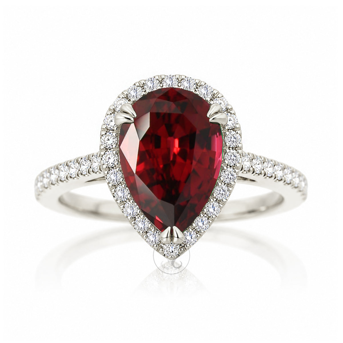 The Signature Pear Ruby Ring