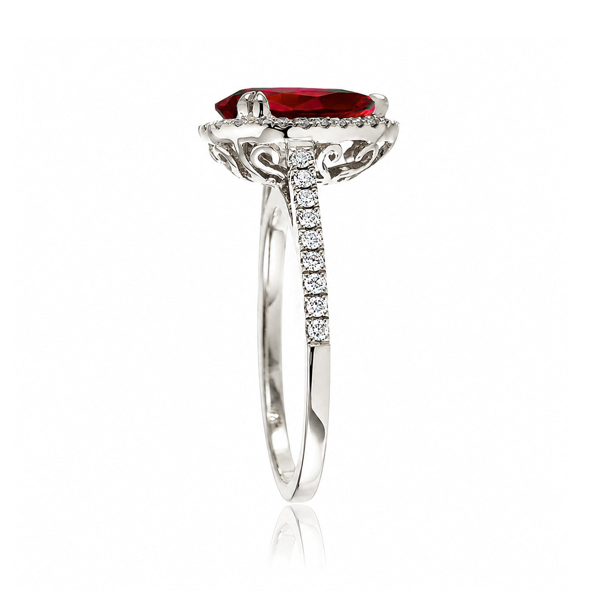 The Signature Pear Ruby Ring