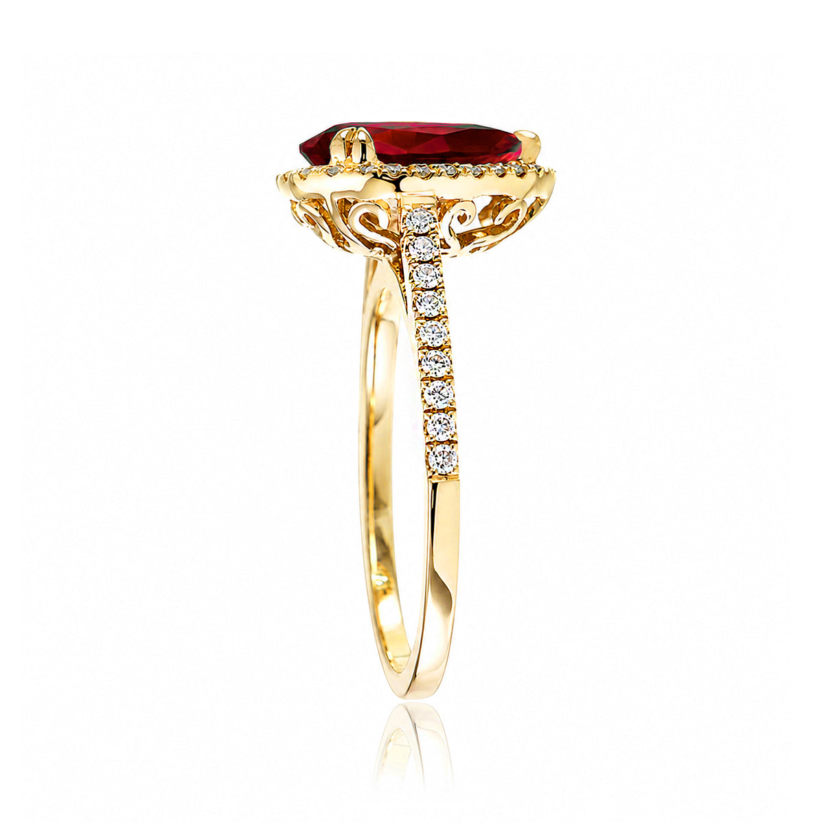 The Signature Pear Ruby Ring