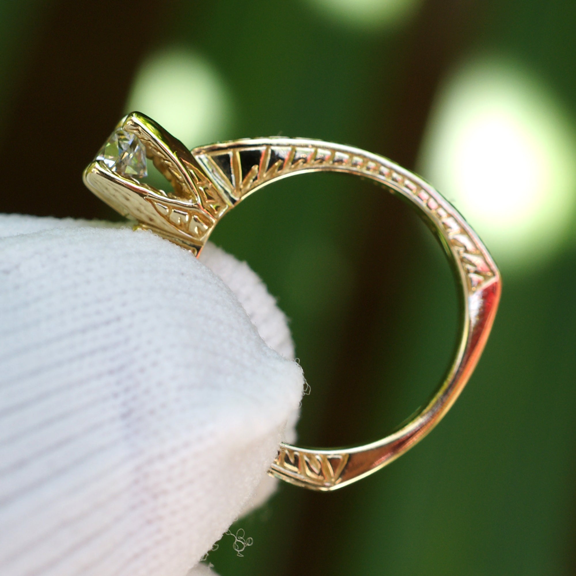 Vintage Solitaire Diamond Ring Euro Shank (0.42ct)