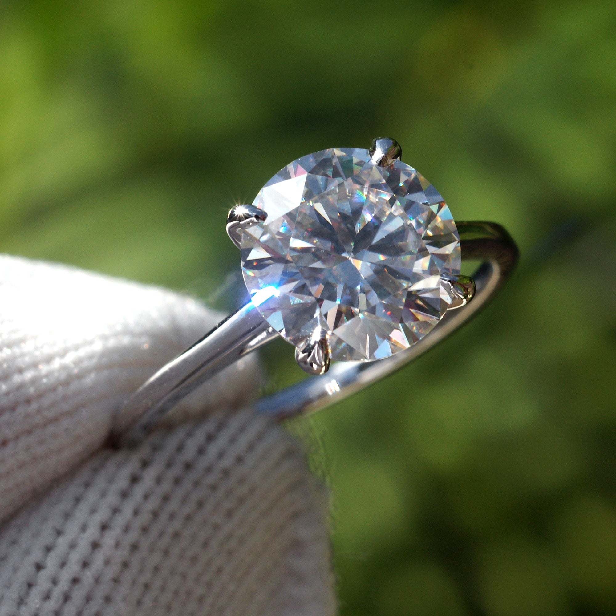 The Emily Round Moissanite 9mm Solitaire Ring