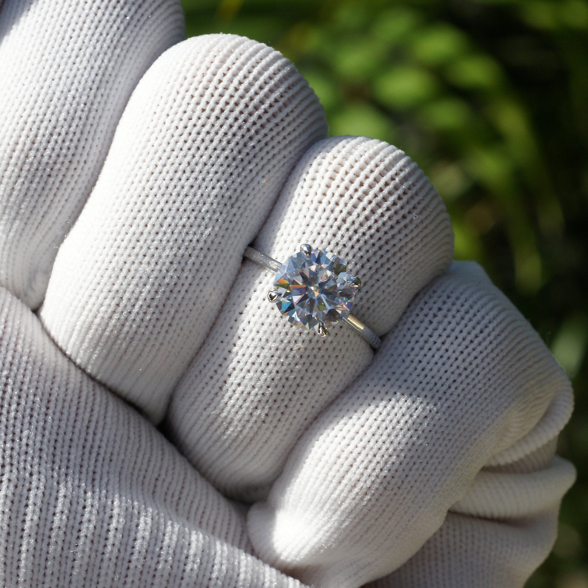 The Emily Round Moissanite 9mm Solitaire Ring