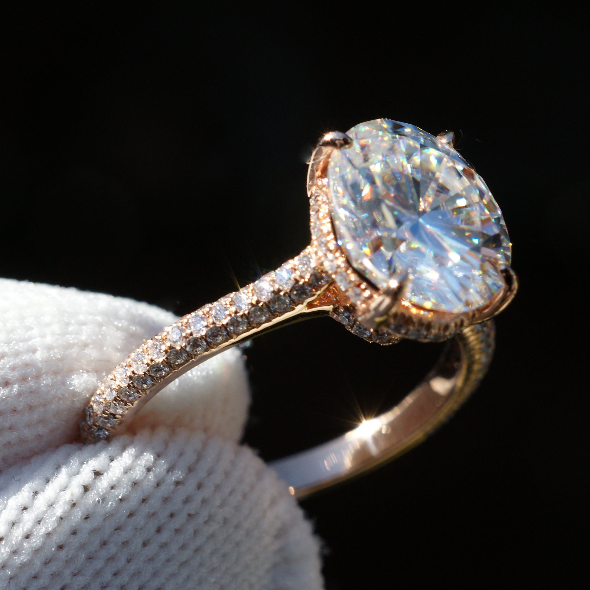 The Starlight oval moissanite ring like Blake Lively in rose gold