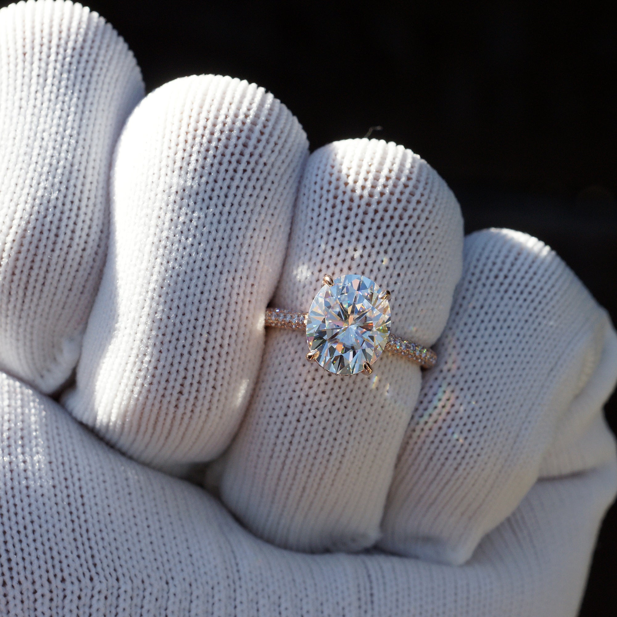 The Starlight oval moissanite ring like Blake Lively in rose gold