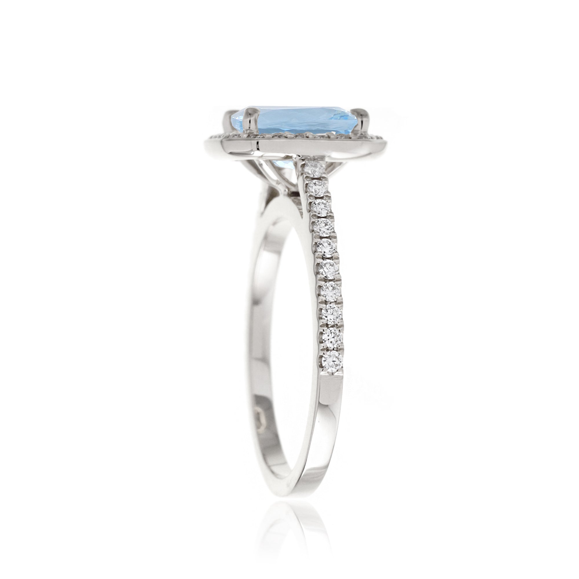 The Steffy Cushion Aquamarine Ring