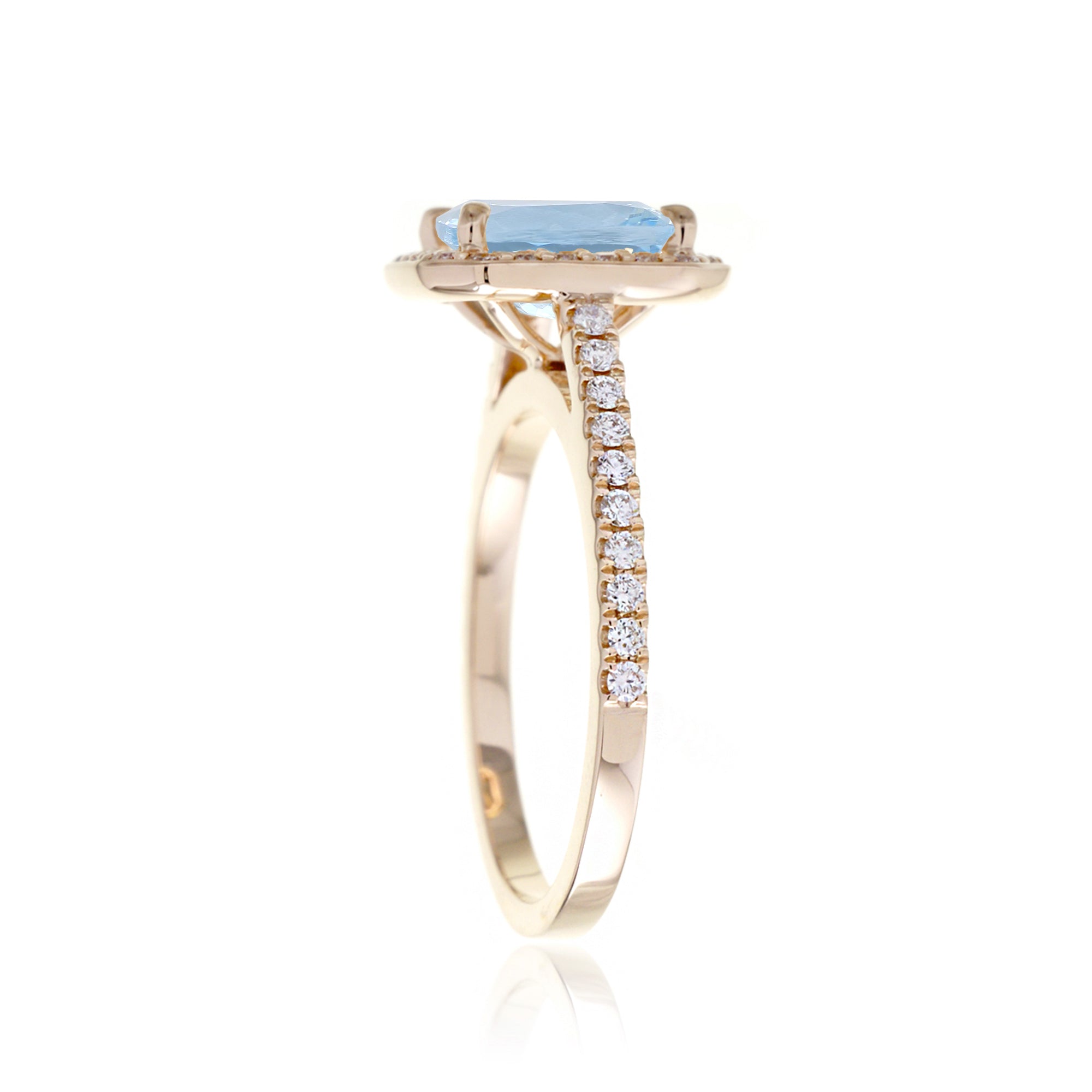 The Steffy Cushion Aquamarine Ring