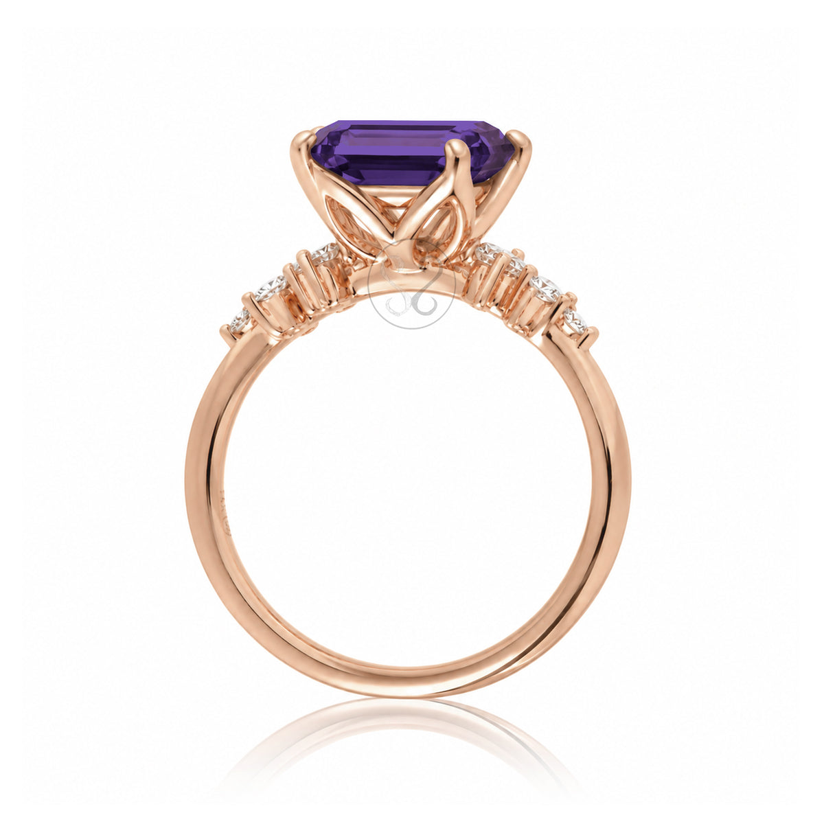 The Stella Emerald Cut Amethyst Ring