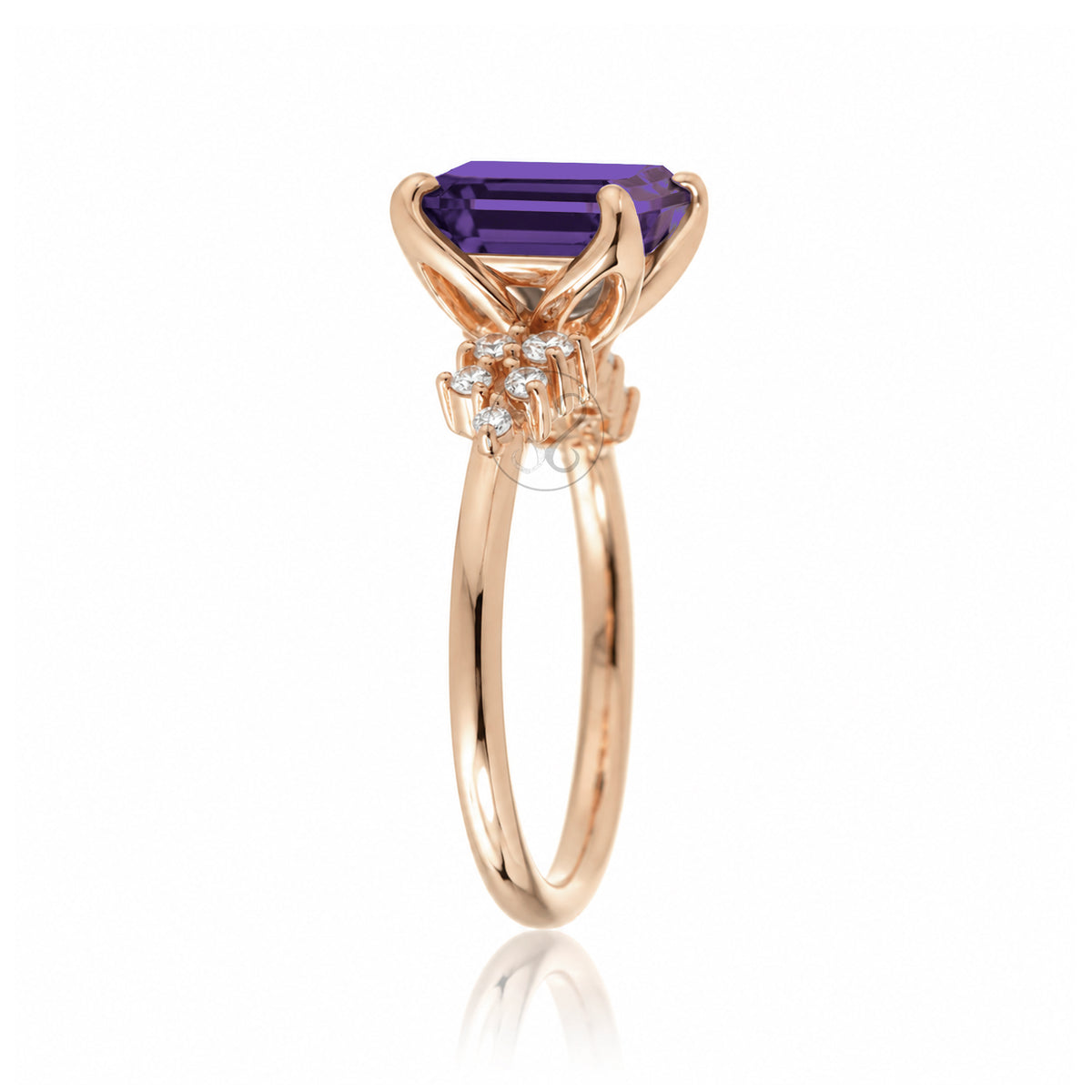 The Stella Emerald Cut Amethyst Ring