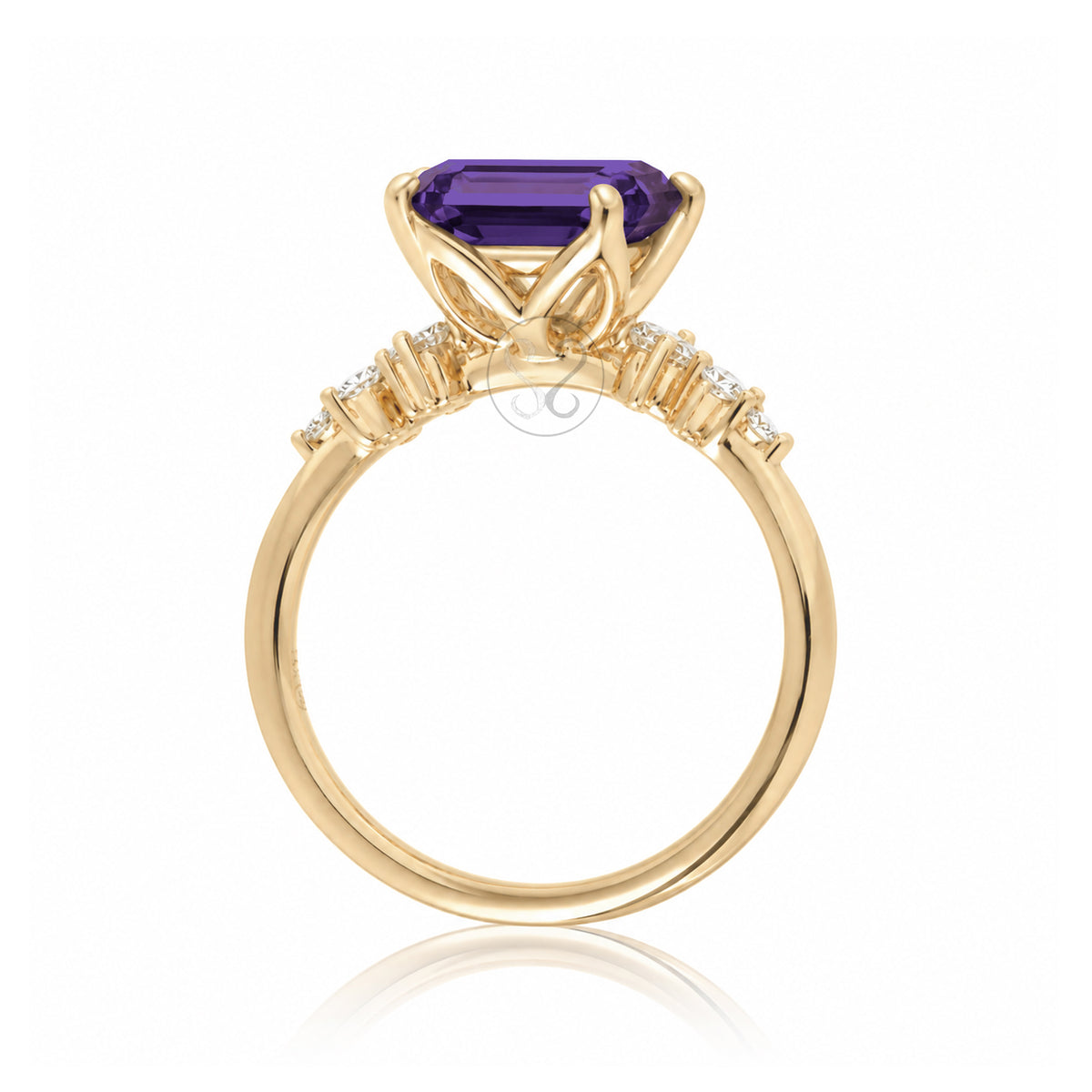 The Stella Emerald Cut Amethyst Ring