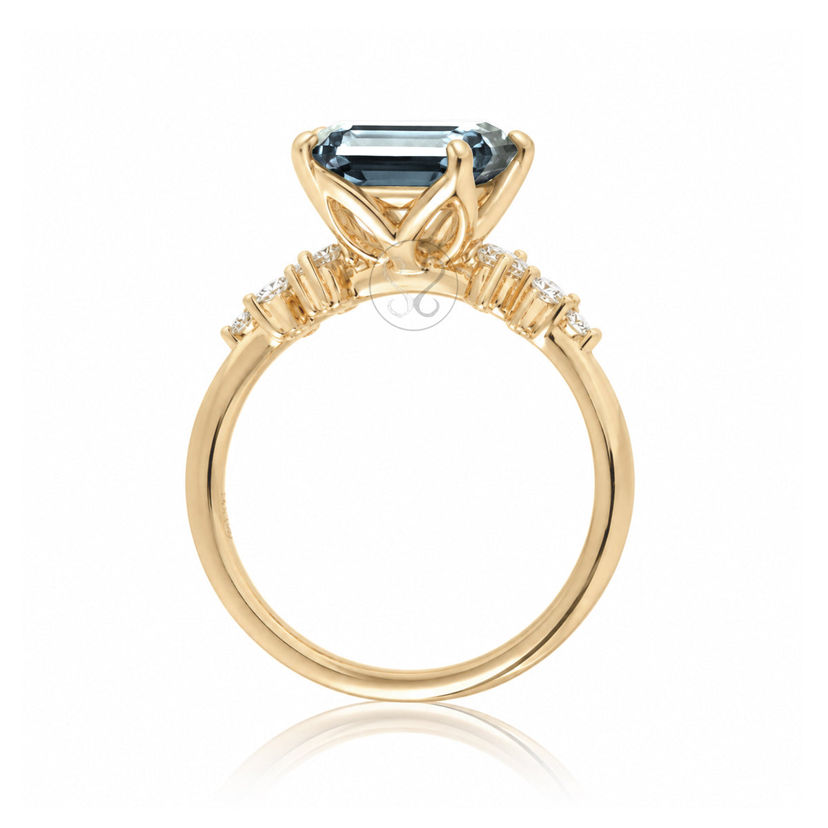 The Stella Emerald Cut Aquamarine Ring