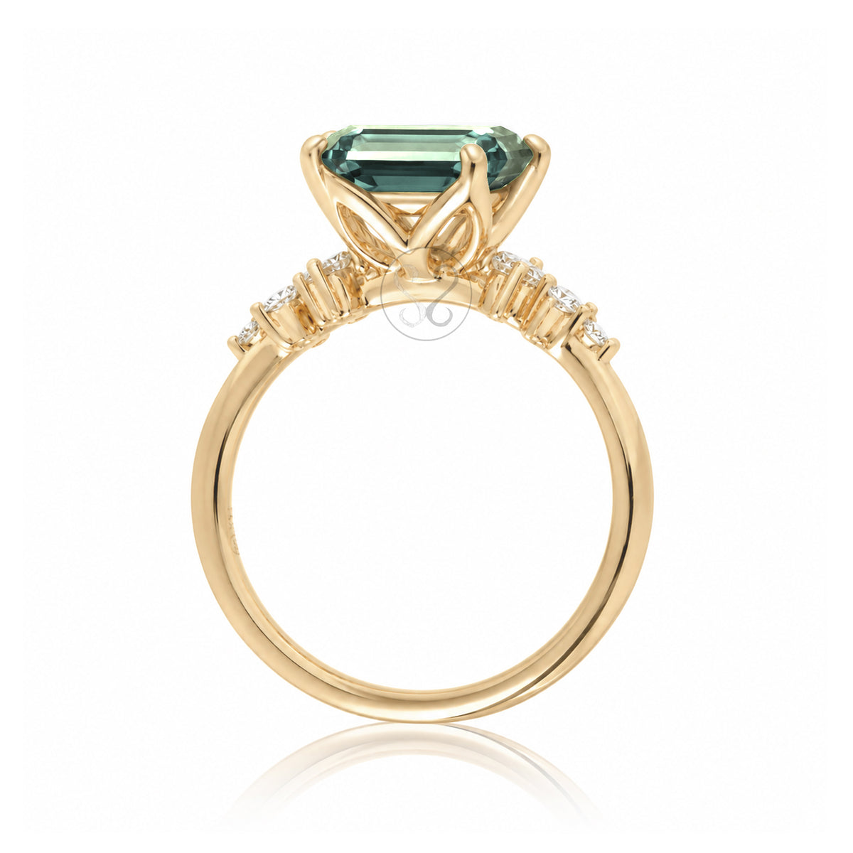 The Stella Emerald Cut Green Sapphire Ring