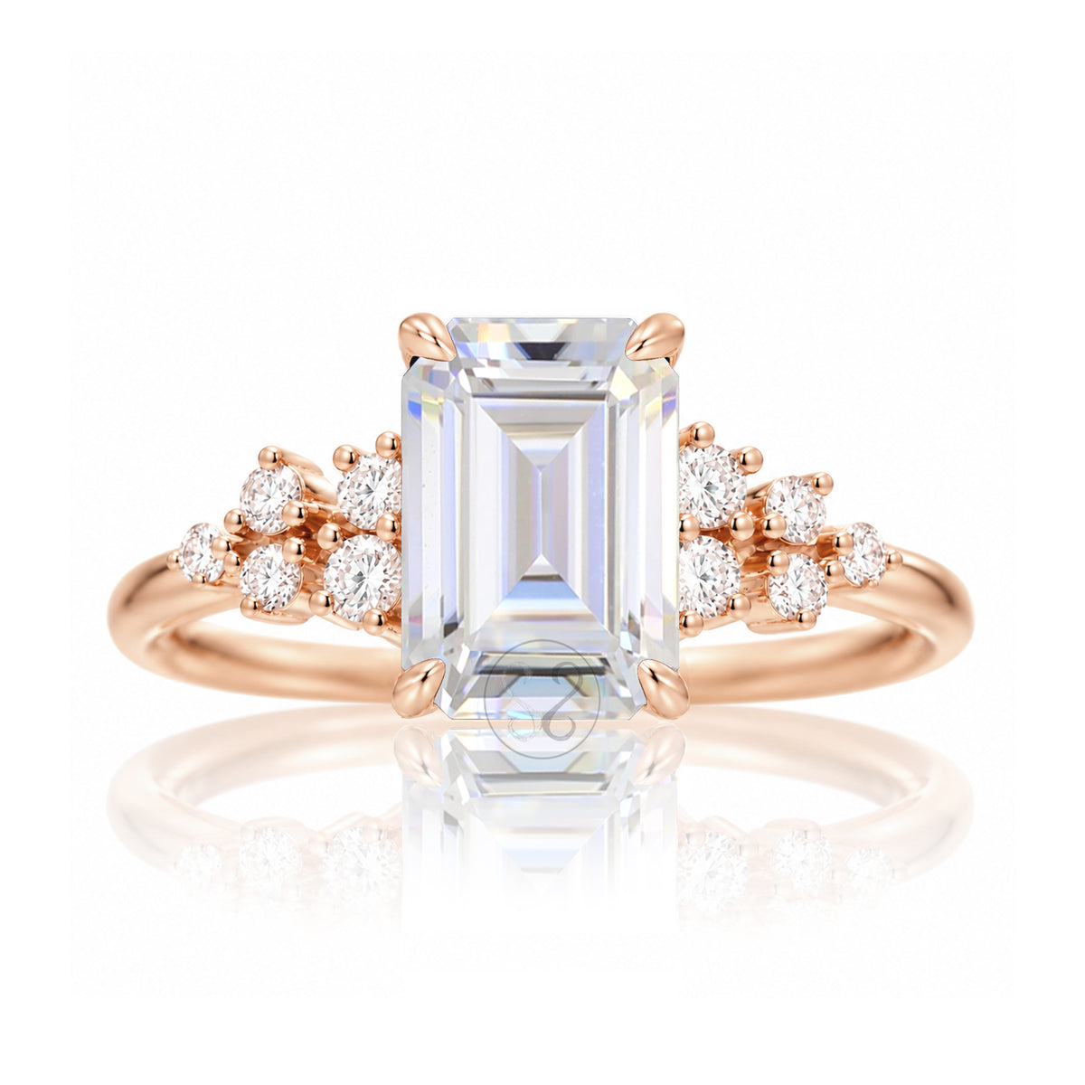 The Stella Emerald Cut Moissanite Ring