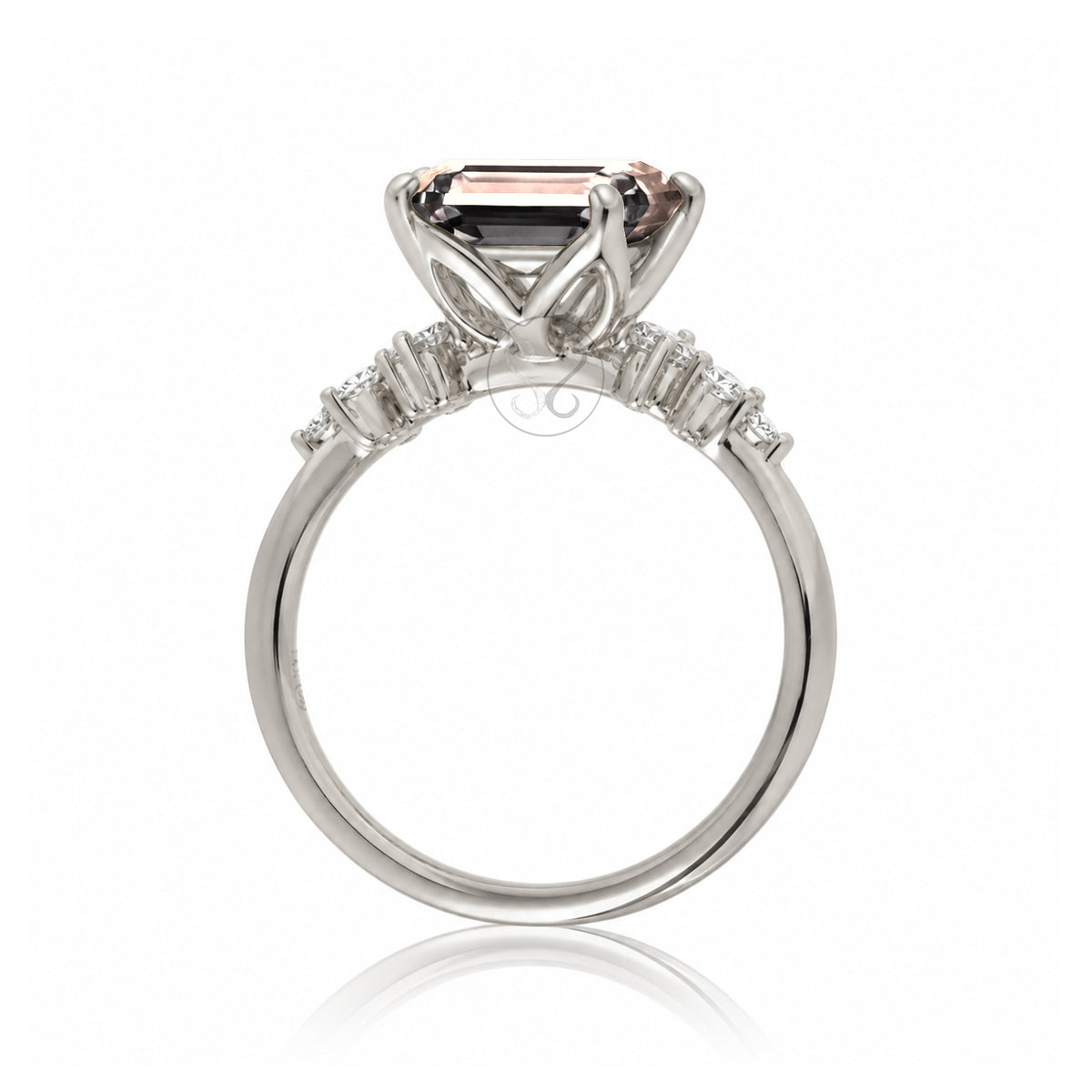 The Stella Emerald Cut Morganite Ring