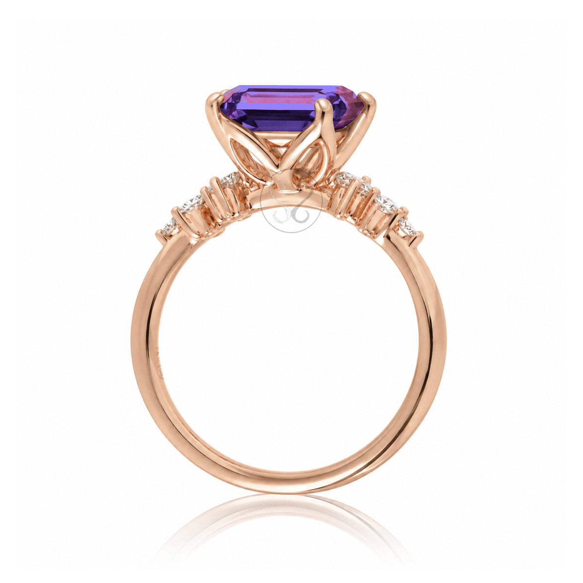 The Stella Emerald Cut Amethyst Ring