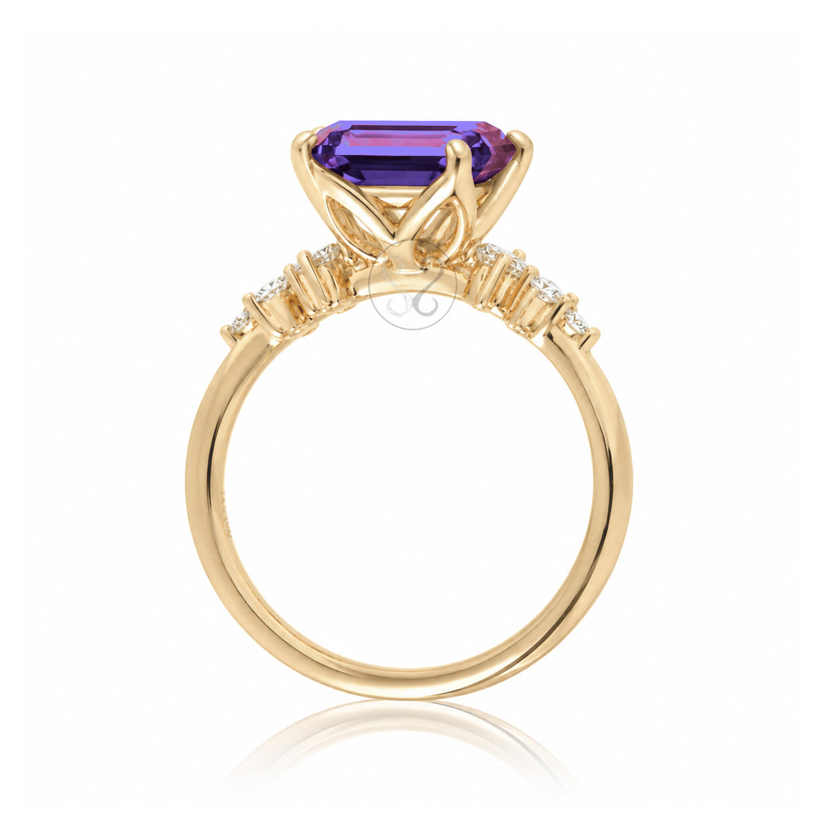The Stella Emerald Cut Amethyst Ring
