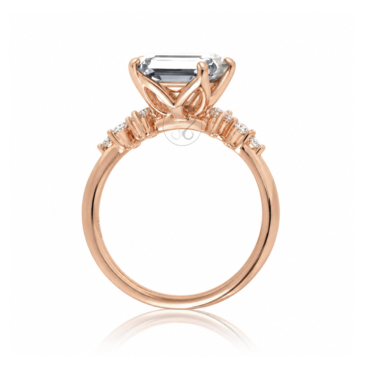 The Stella Emerald Cut Moissanite Ring
