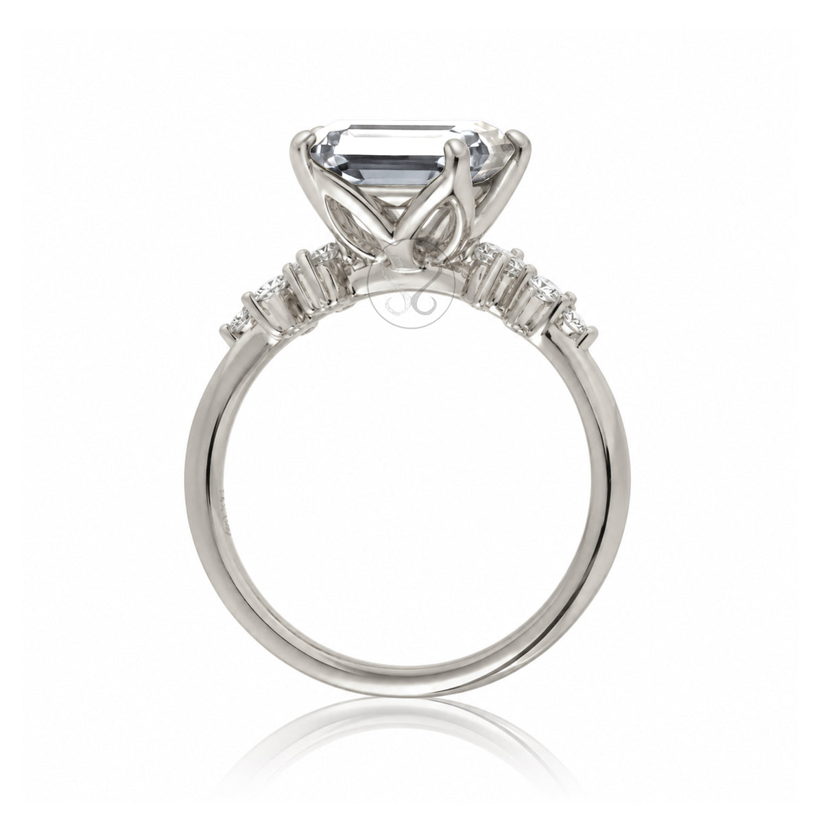 The Stella Emerald Cut Moissanite Ring