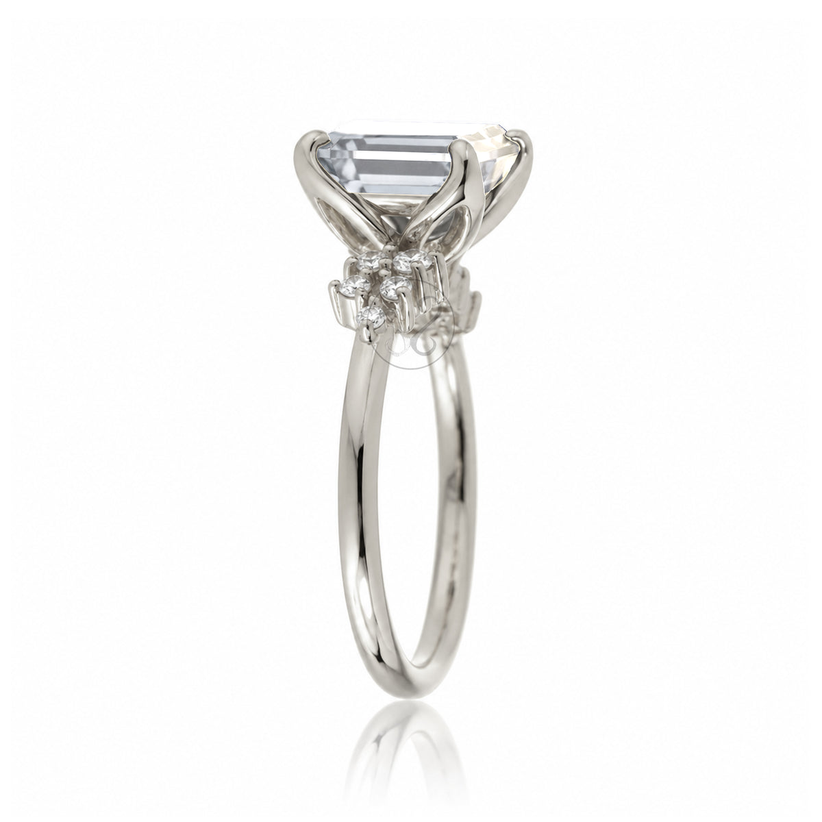 The Stella Emerald Cut Moissanite Ring