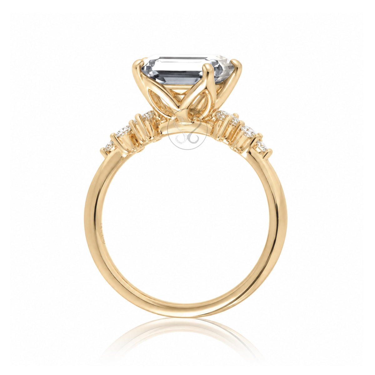 The Stella Emerald Cut Moissanite Ring