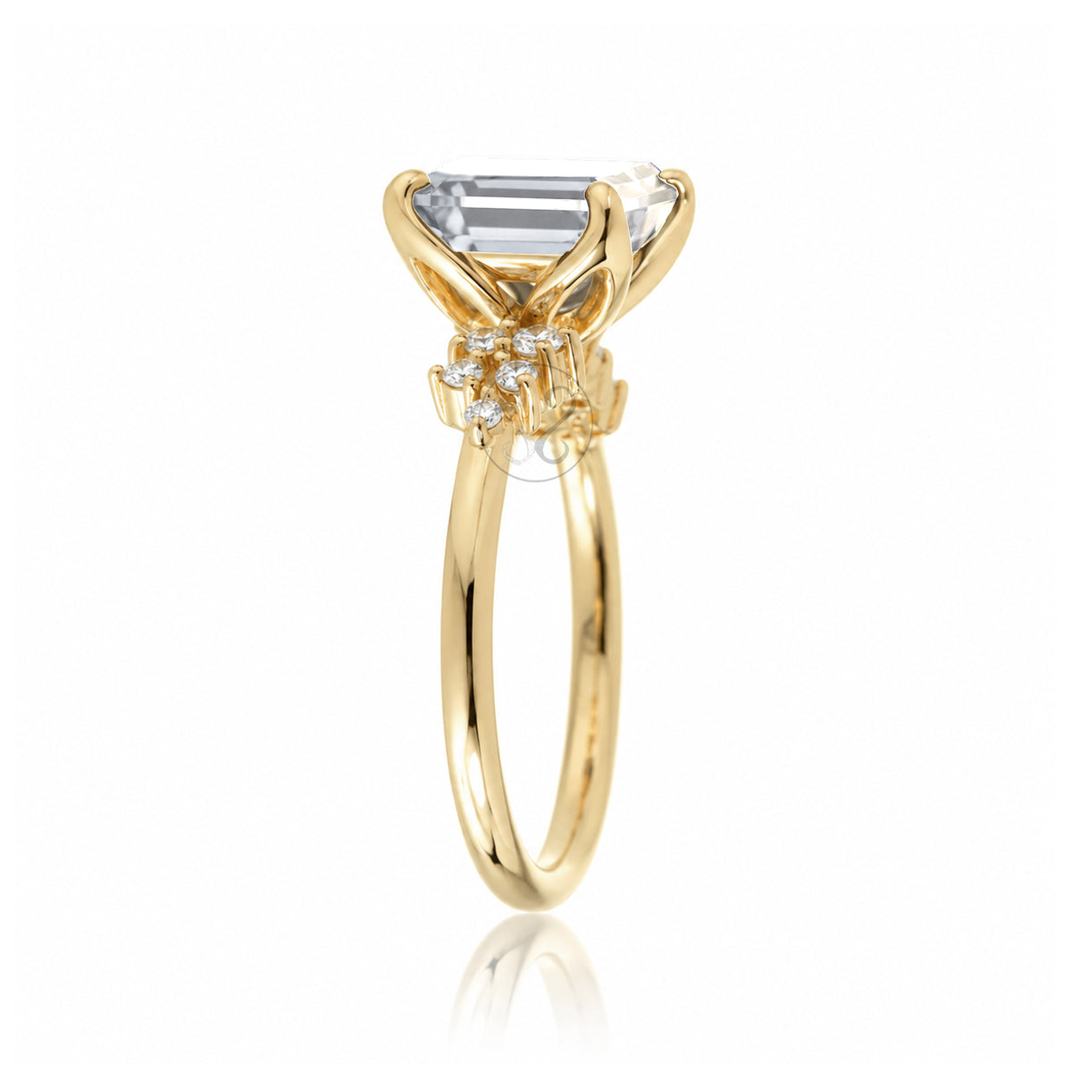 The Stella Emerald Cut Moissanite Ring