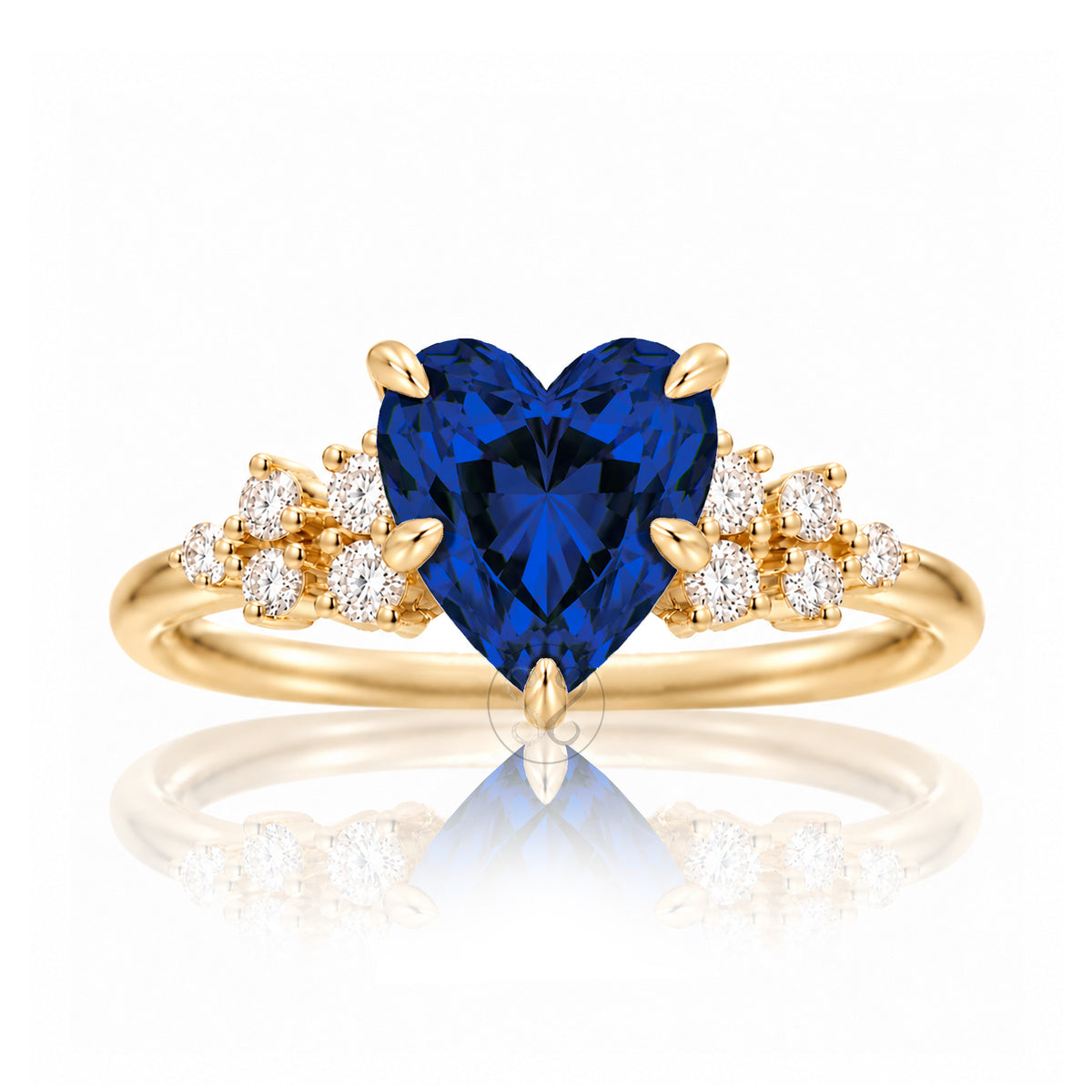 The Stella Heart Blue Sapphire Ring