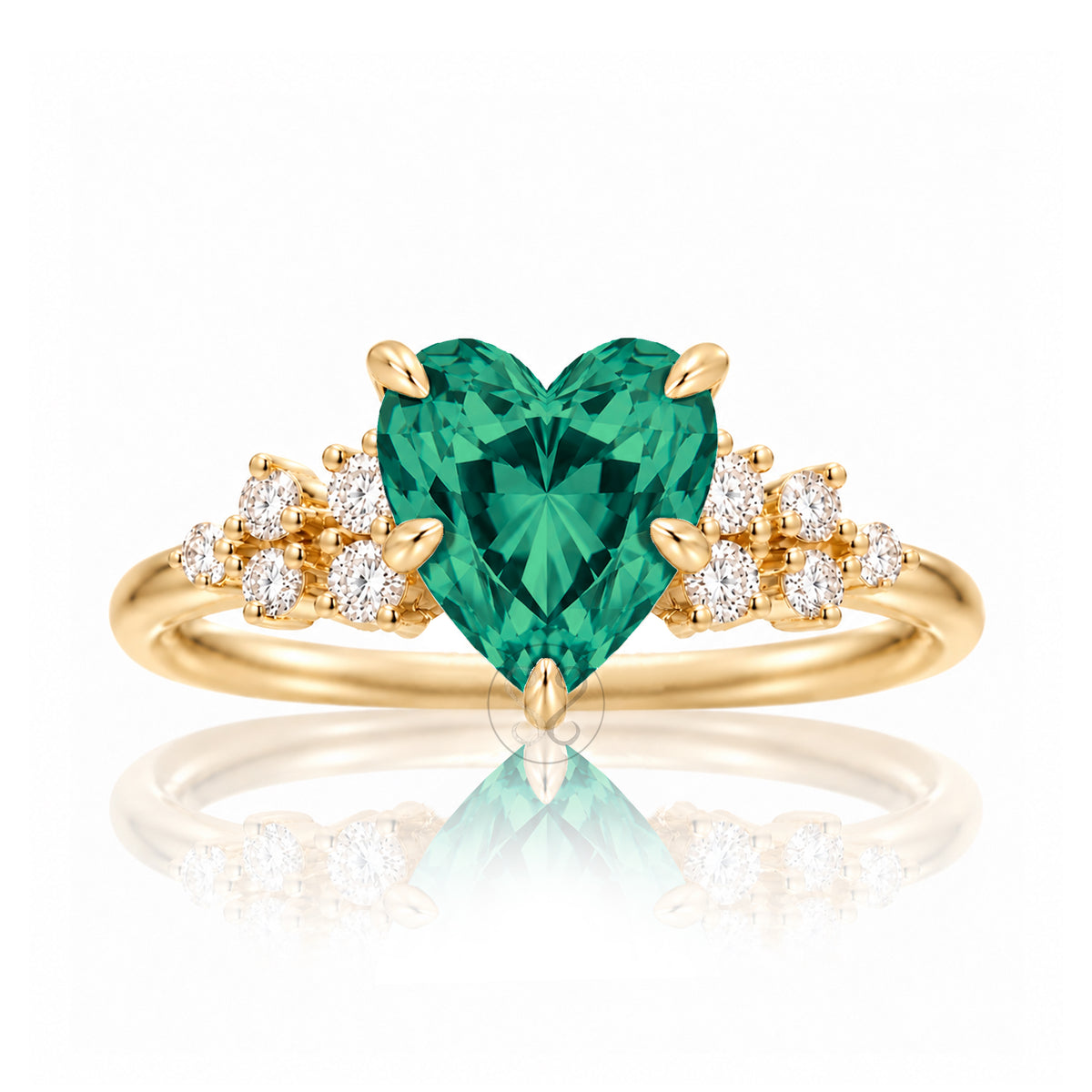 The Stella Heart Emerald Ring
