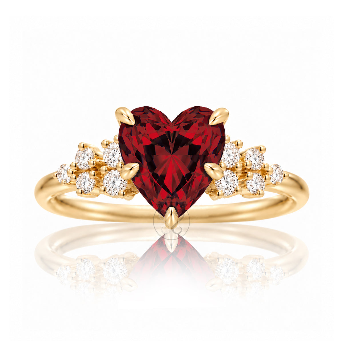 The Stella Heart Ruby Ring