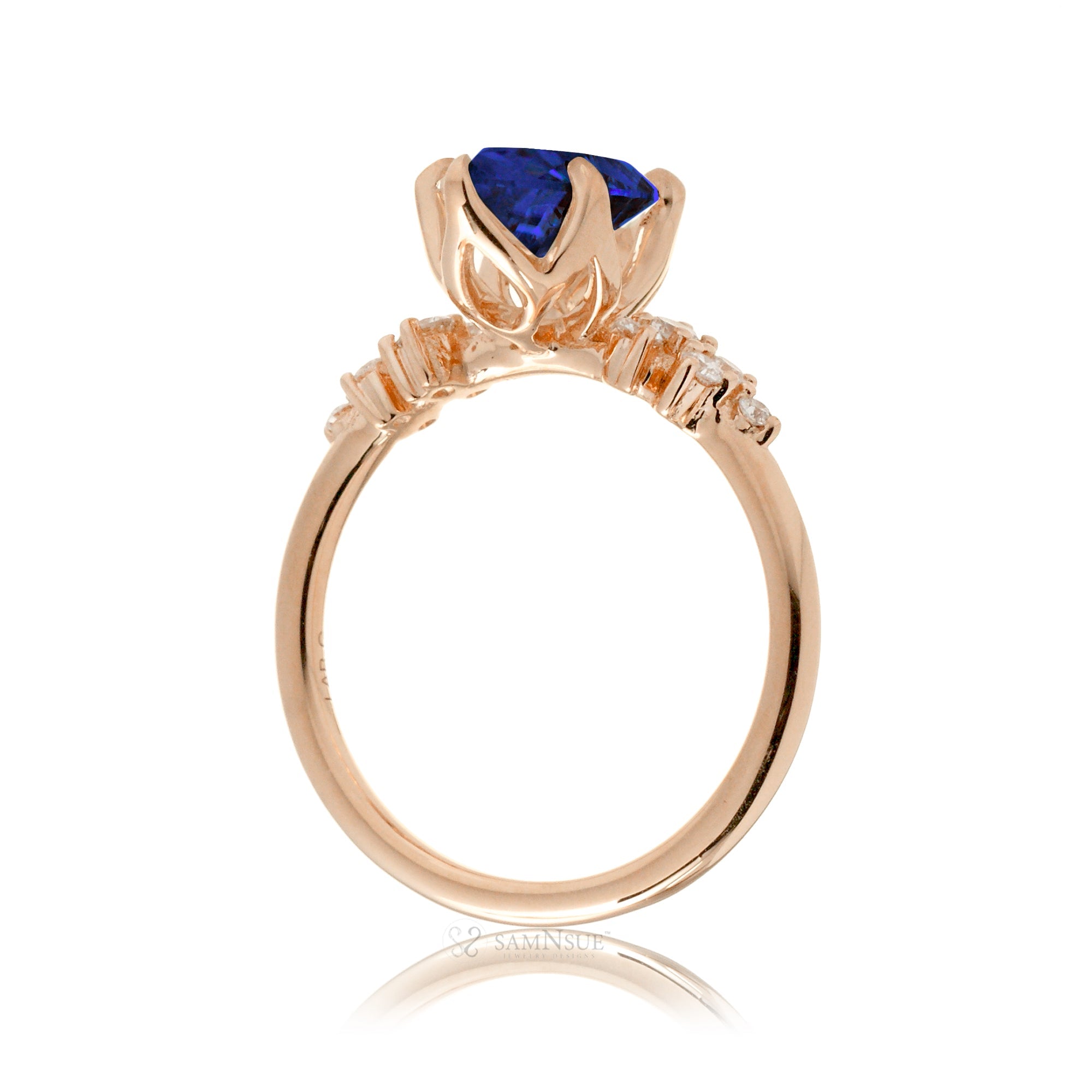 The Stella Pear Cut Blue Sapphire Ring