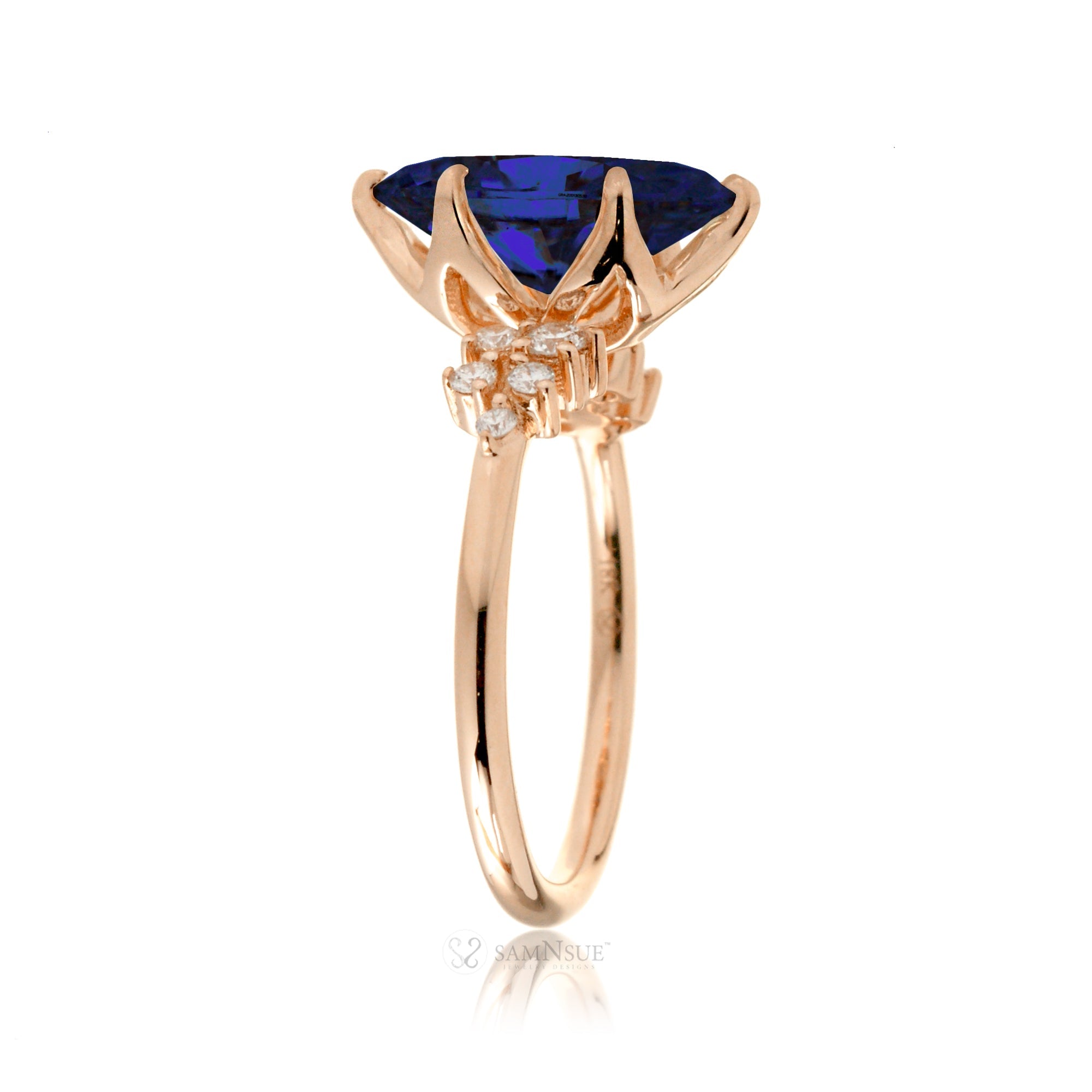 The Stella Pear Cut Blue Sapphire Ring