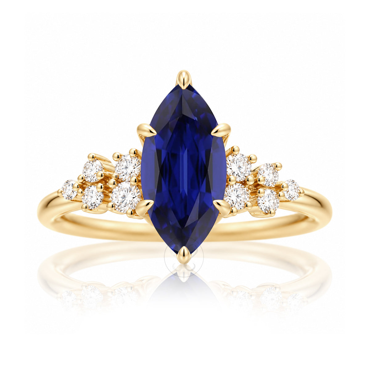 The Stella Marquise Blue Sapphire Ring