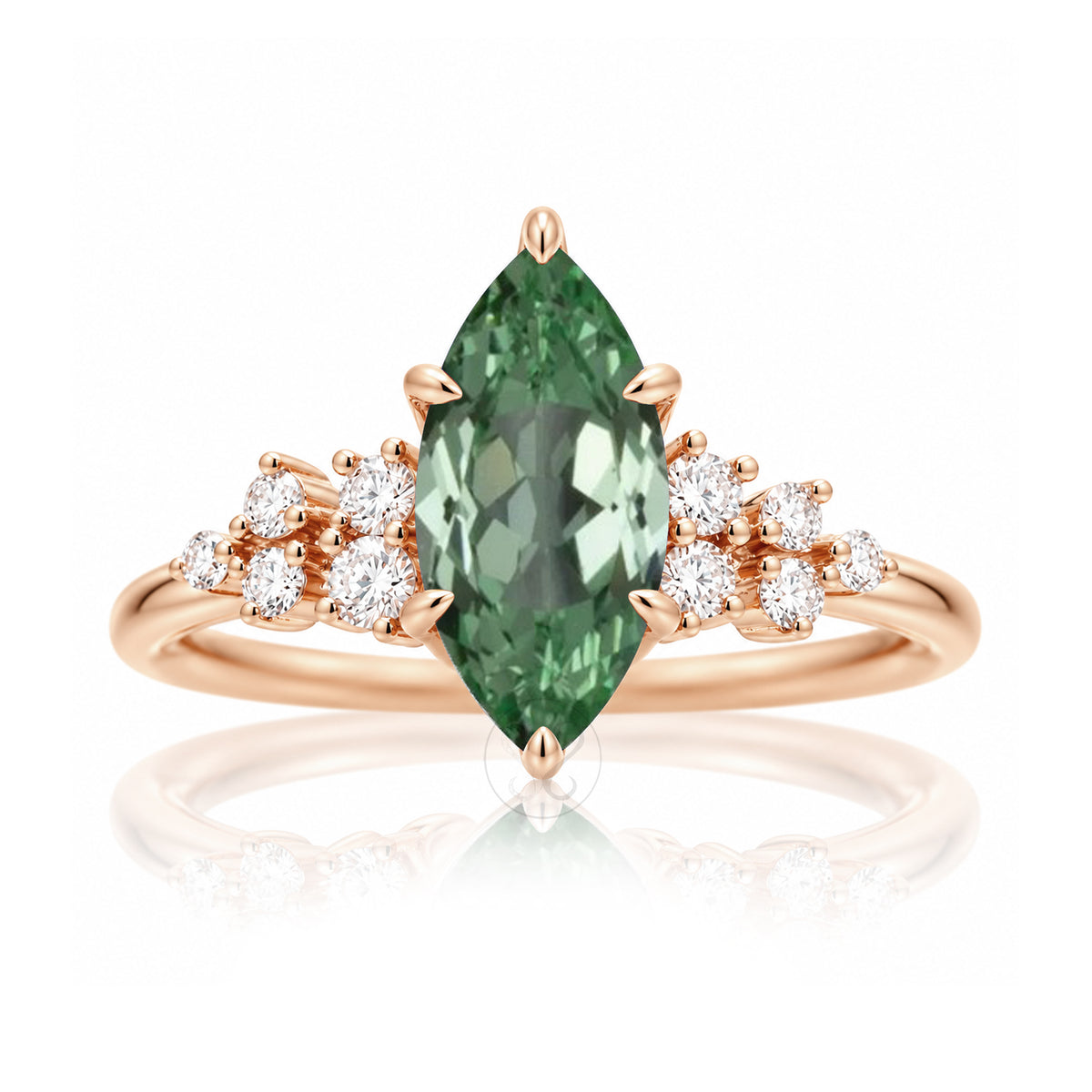The Stella Marquise Green Sapphire Ring