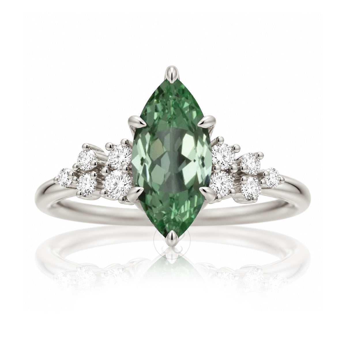 The Stella Marquise Green Sapphire Ring