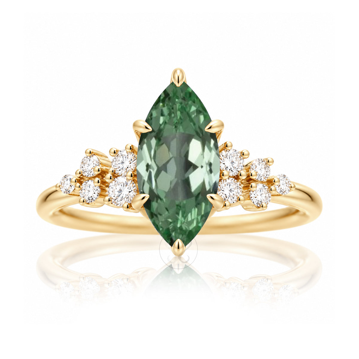 The Stella Marquise Green Sapphire Ring