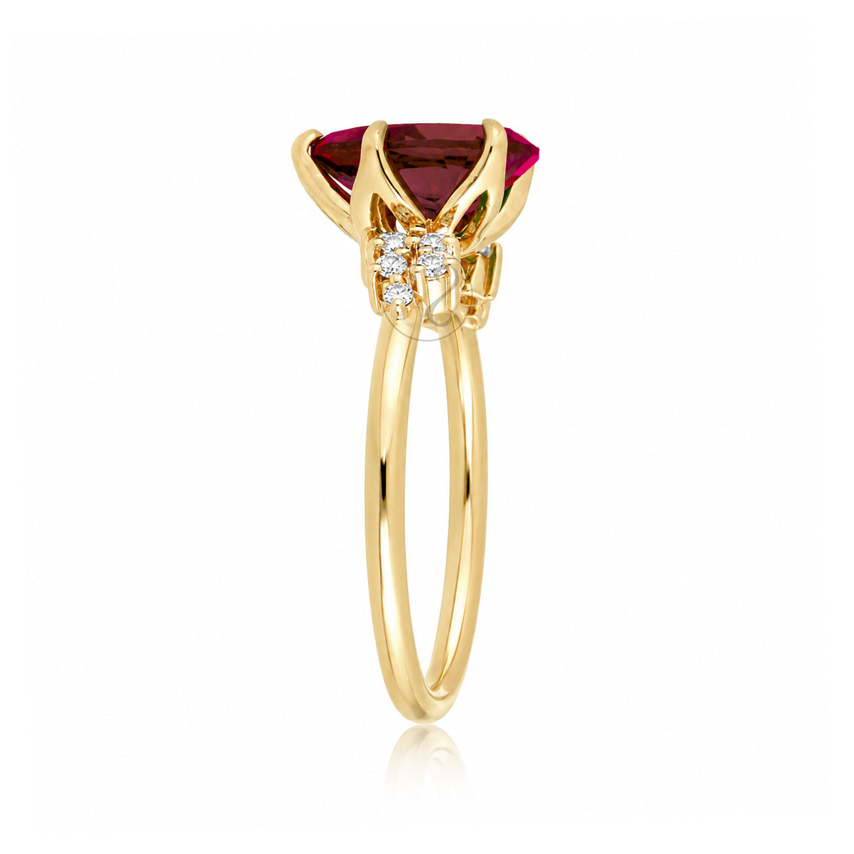 The Stella Pear Cut Ruby Ring