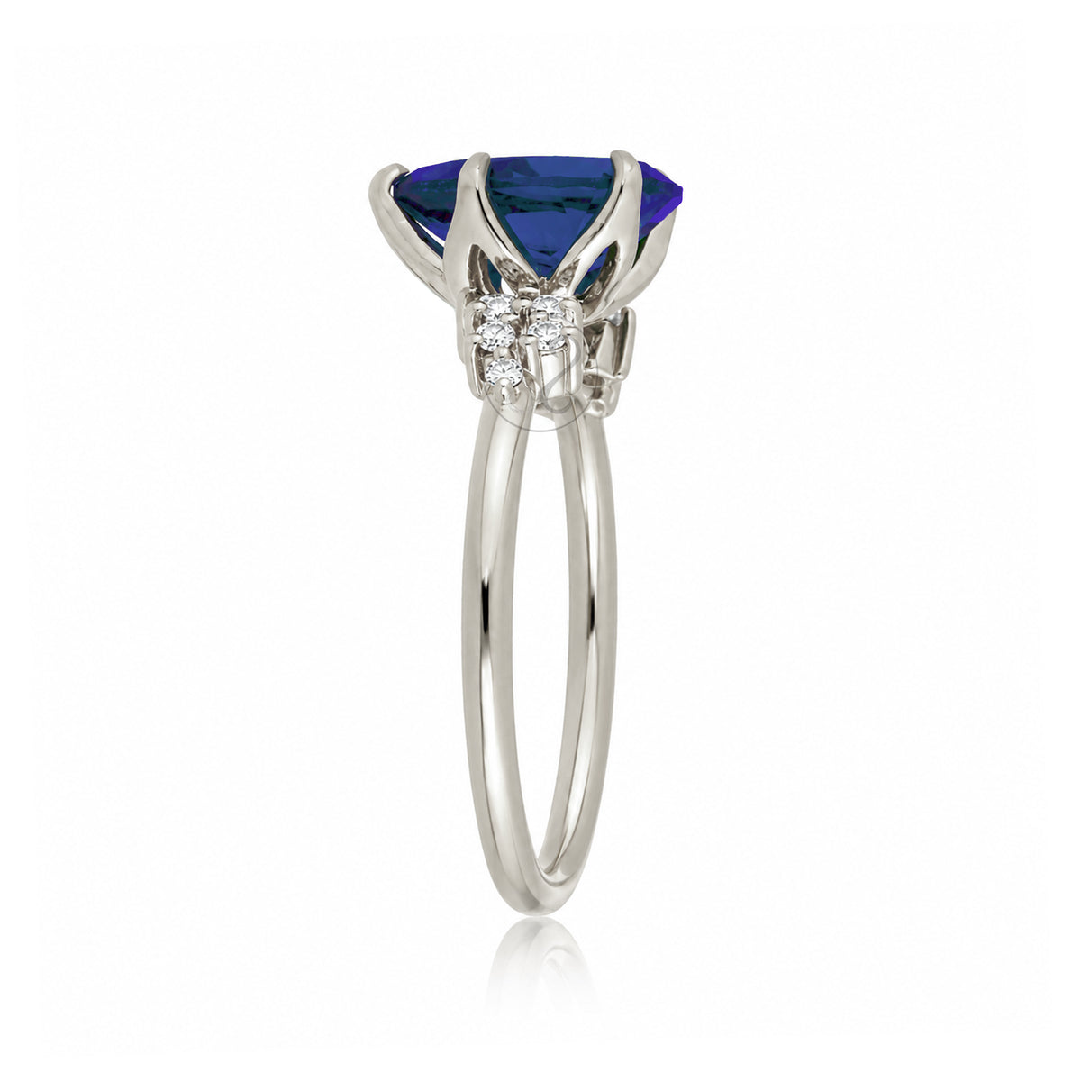 The Stella Pear Cut Blue Sapphire Ring