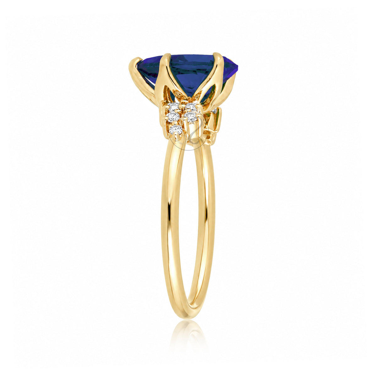 The Stella Pear Cut Blue Sapphire Ring