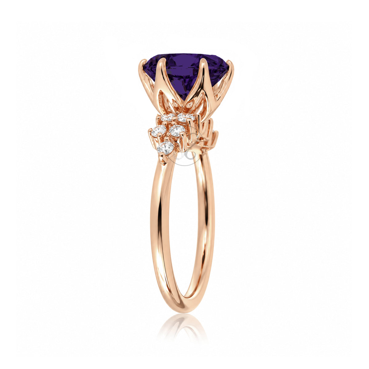 The Stella Round Amethyst Ring