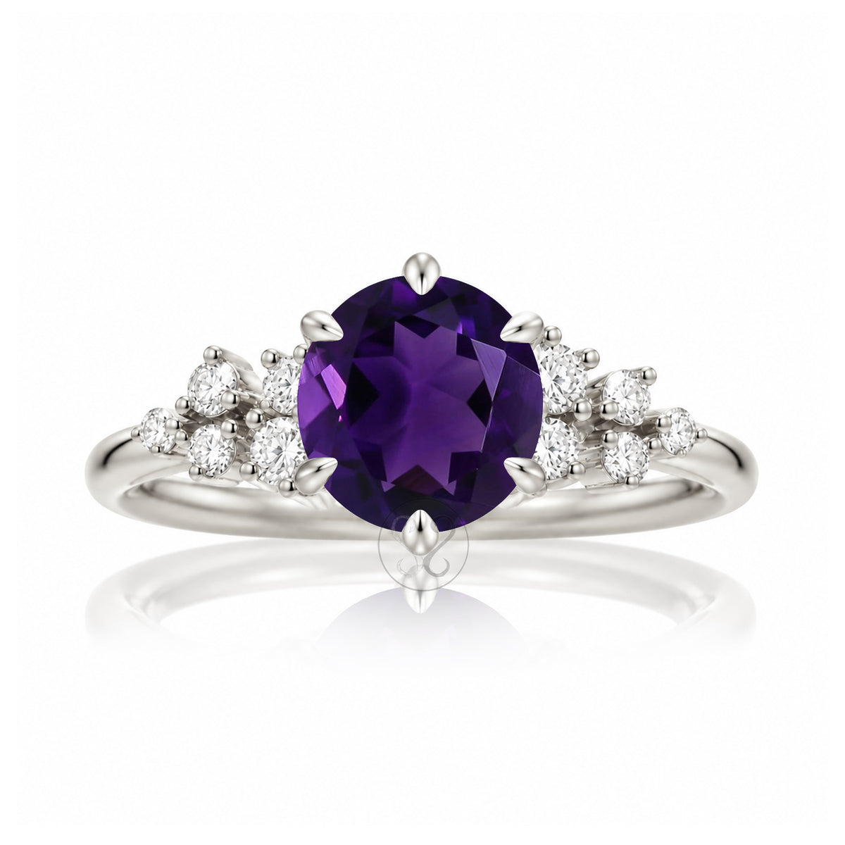 The Stella Round Amethyst Ring
