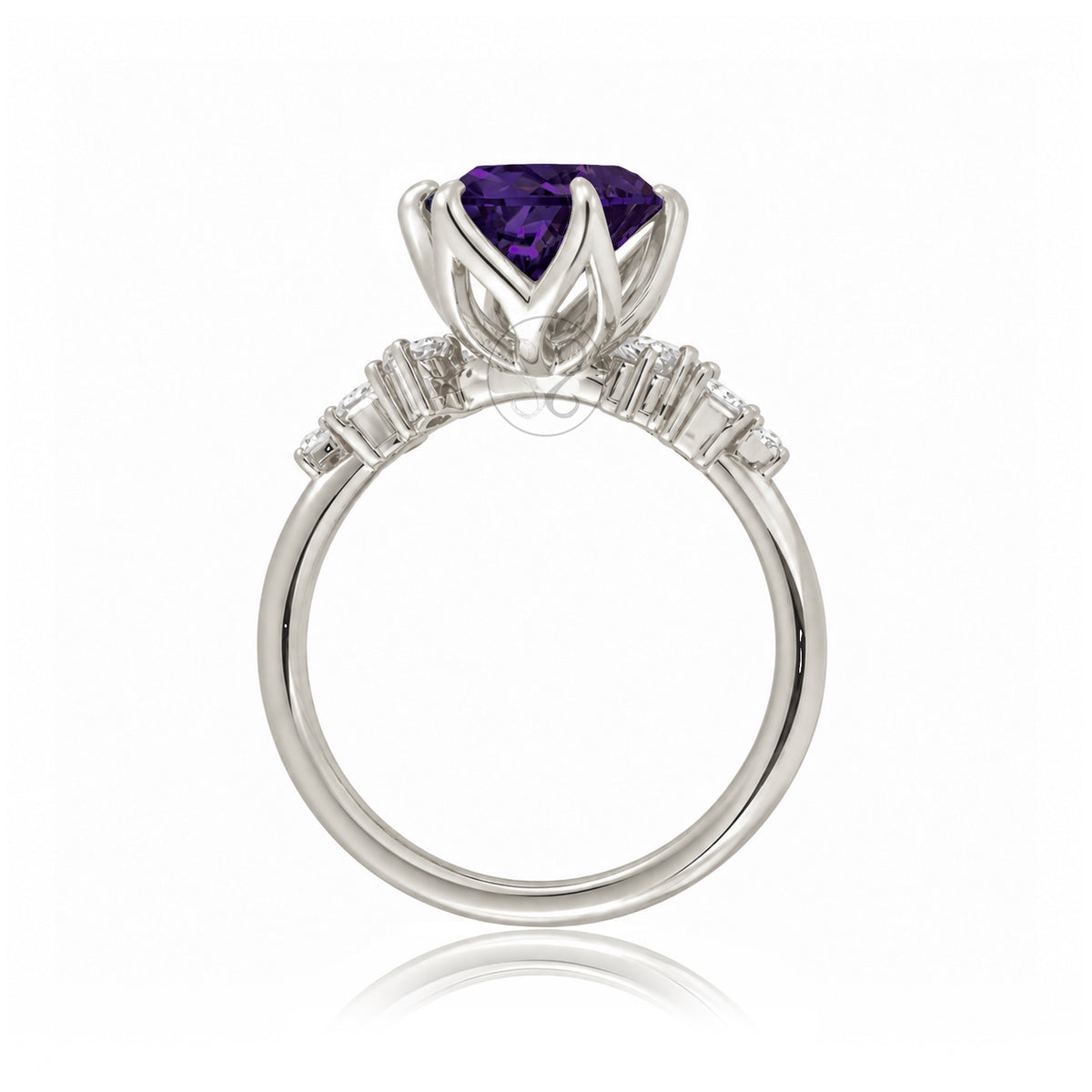 The Stella Round Amethyst Ring