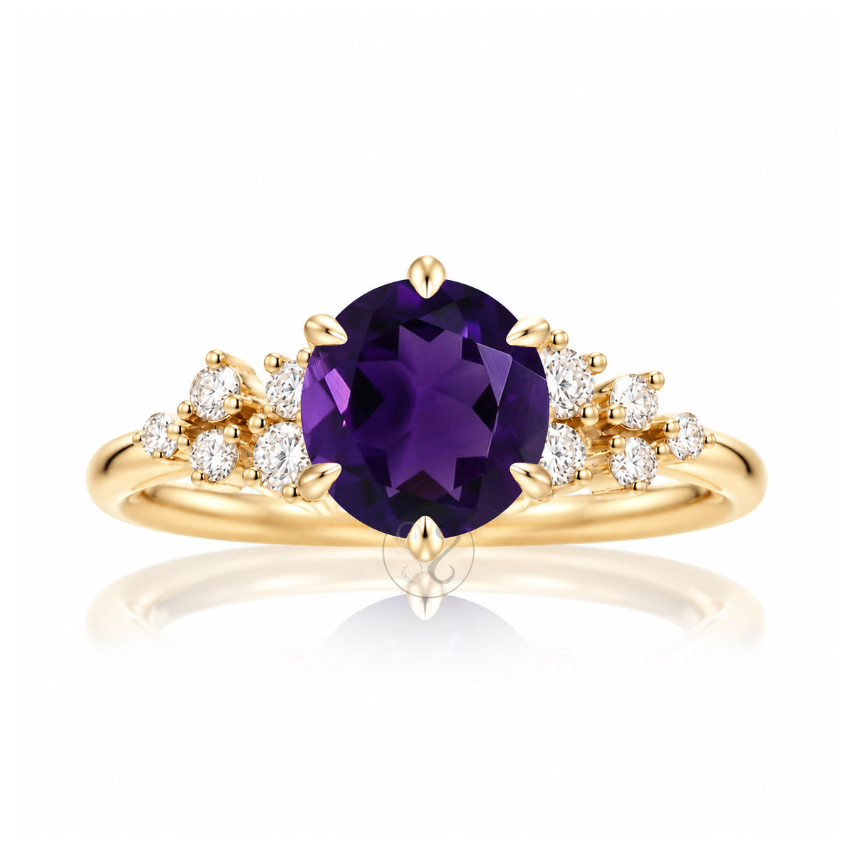 The Stella Round Amethyst Ring