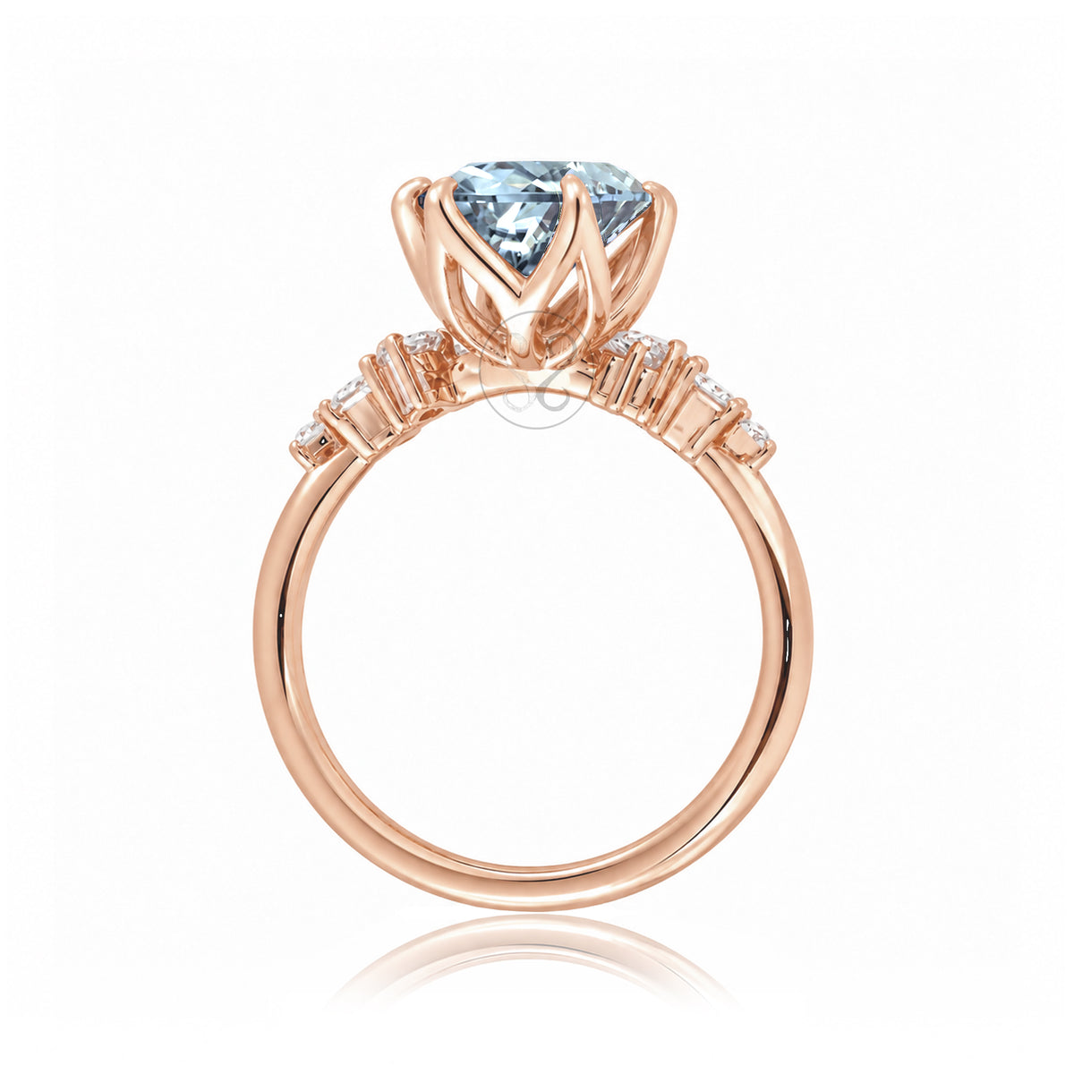 The Stella Round Aquamarine Ring