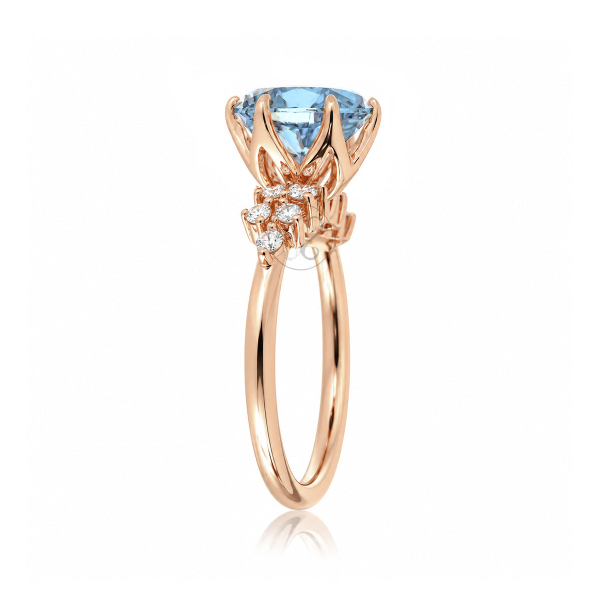 The Stella Round Aquamarine Ring