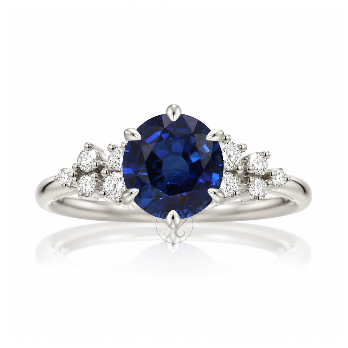 The Stella Round Blue Sapphire Ring