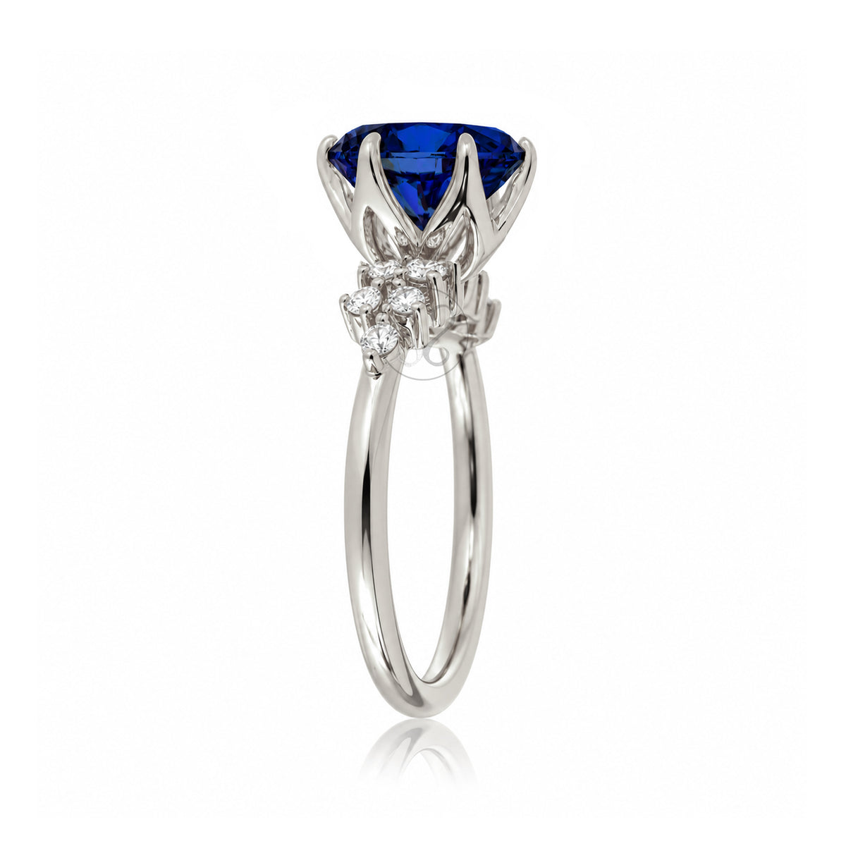 The Stella Round Blue Sapphire Ring