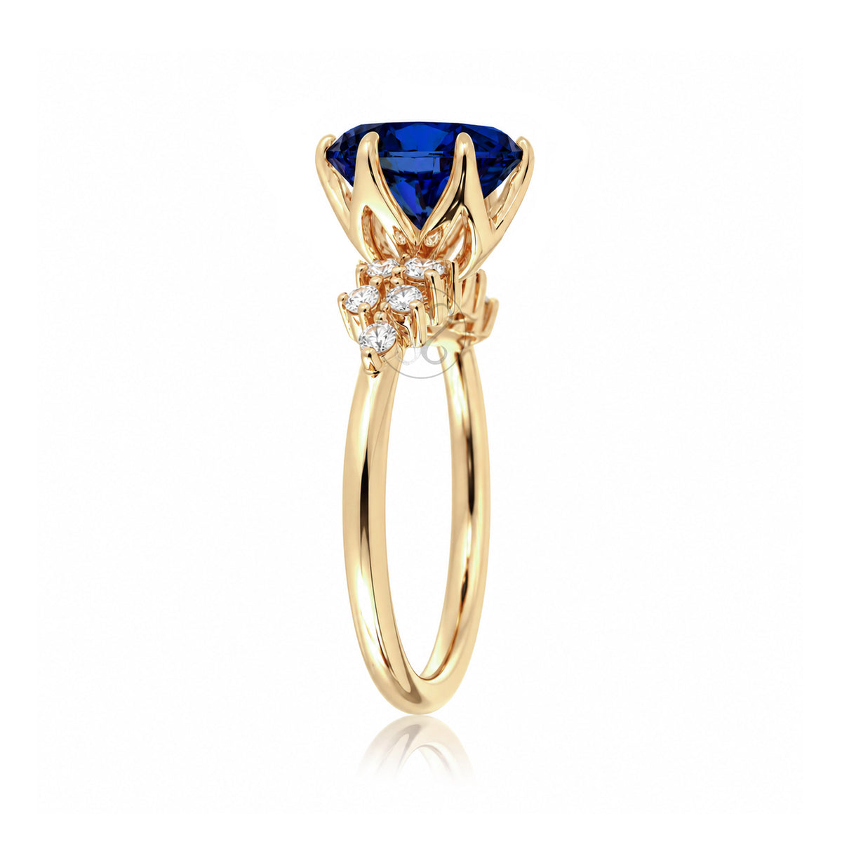 The Stella Round Blue Sapphire Ring