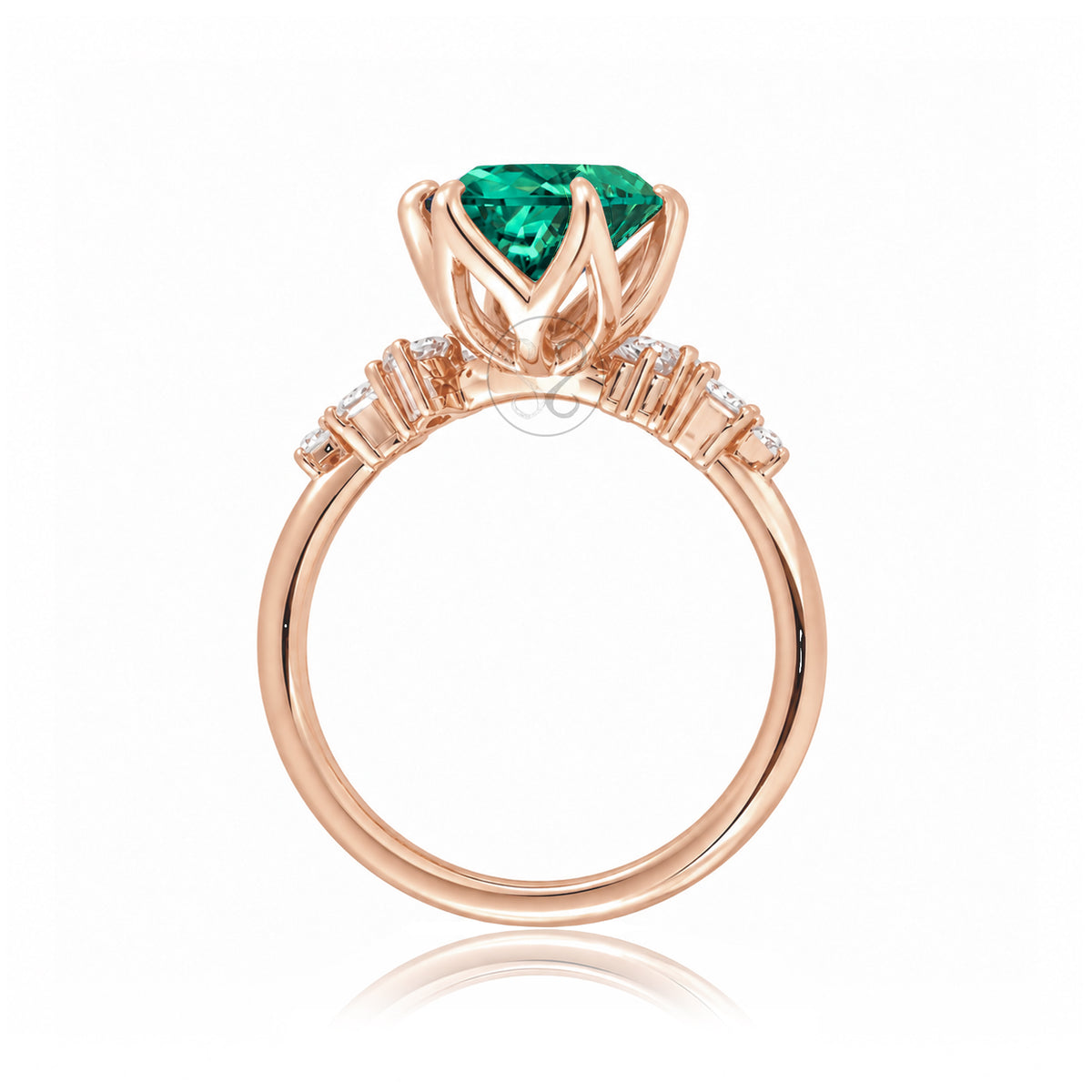 The Stella Round Emerald Ring