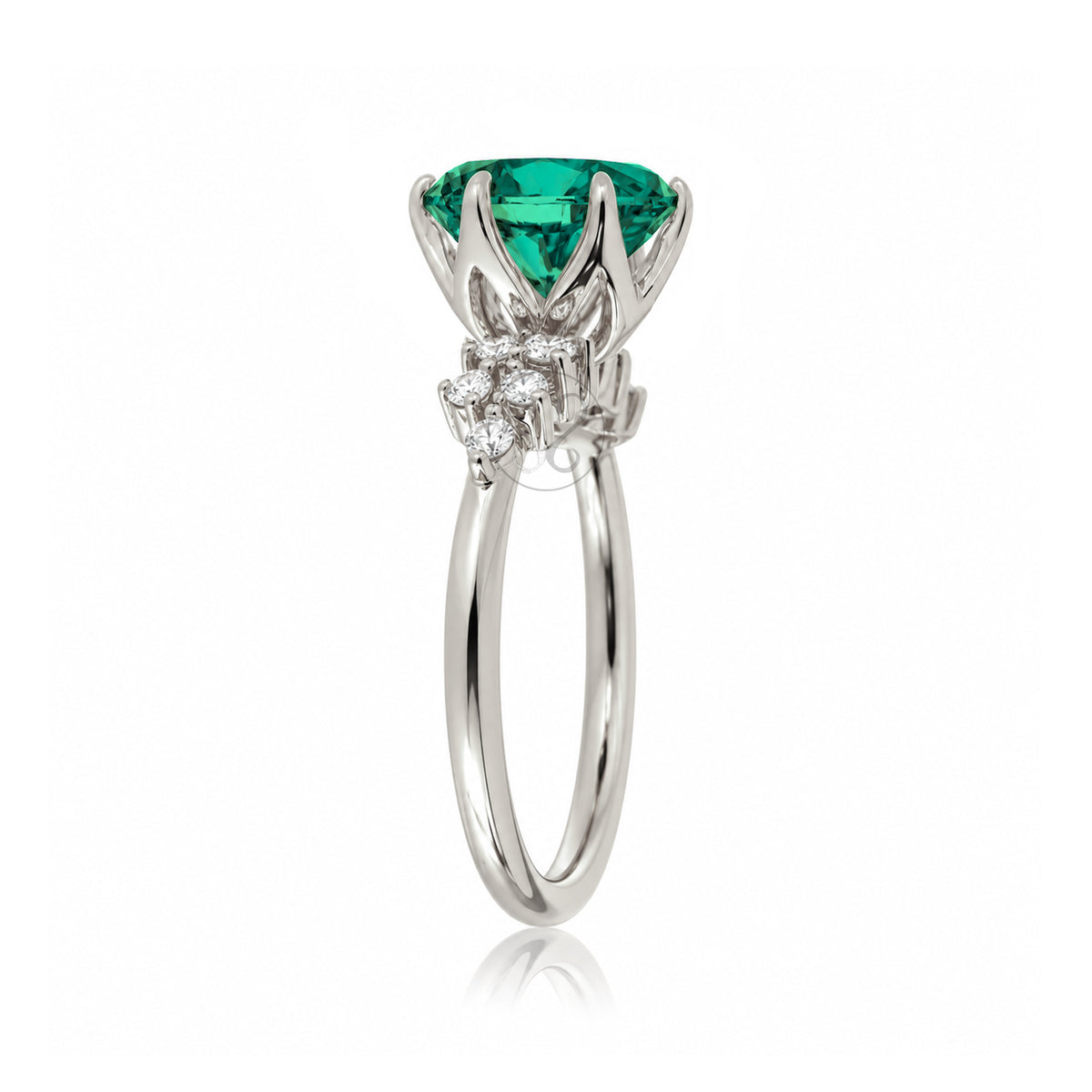 The Stella Round Emerald Ring