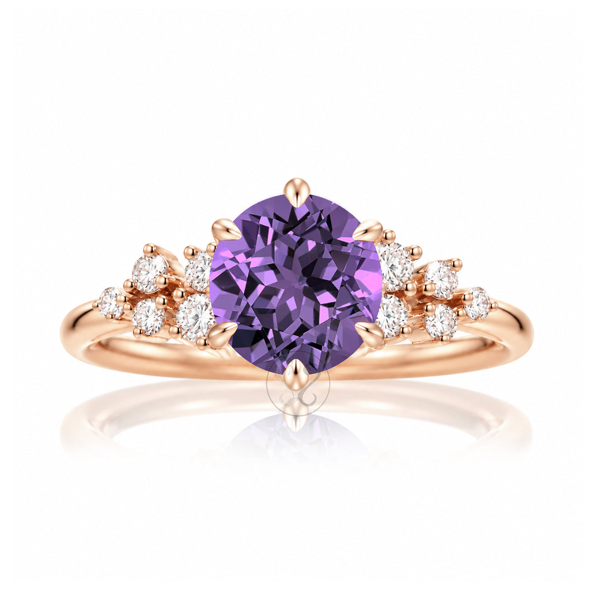 The Stella Round Amethyst Ring