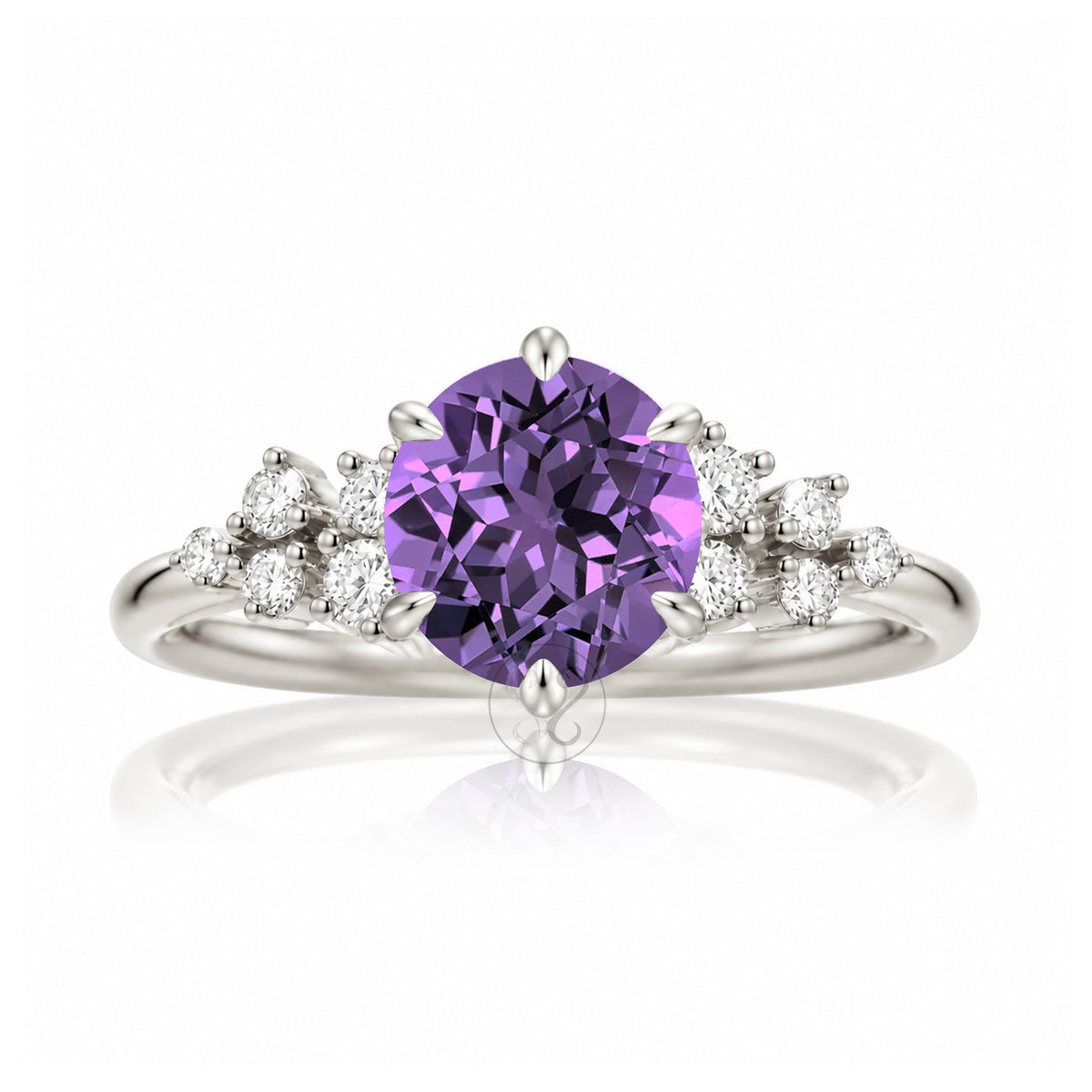 The Stella Round Amethyst Ring