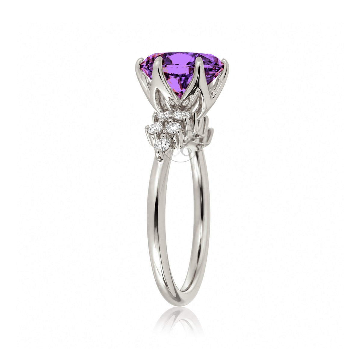 The Stella Round Amethyst Ring